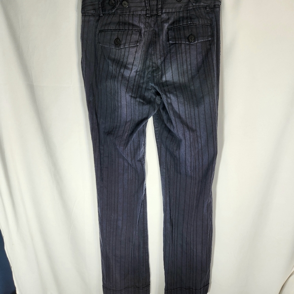 Company Ellen Tracy Navy w/ Sparkly Black Pin Stripes Cuffed Dress Pants Size 6 - Picture 3 of 9
